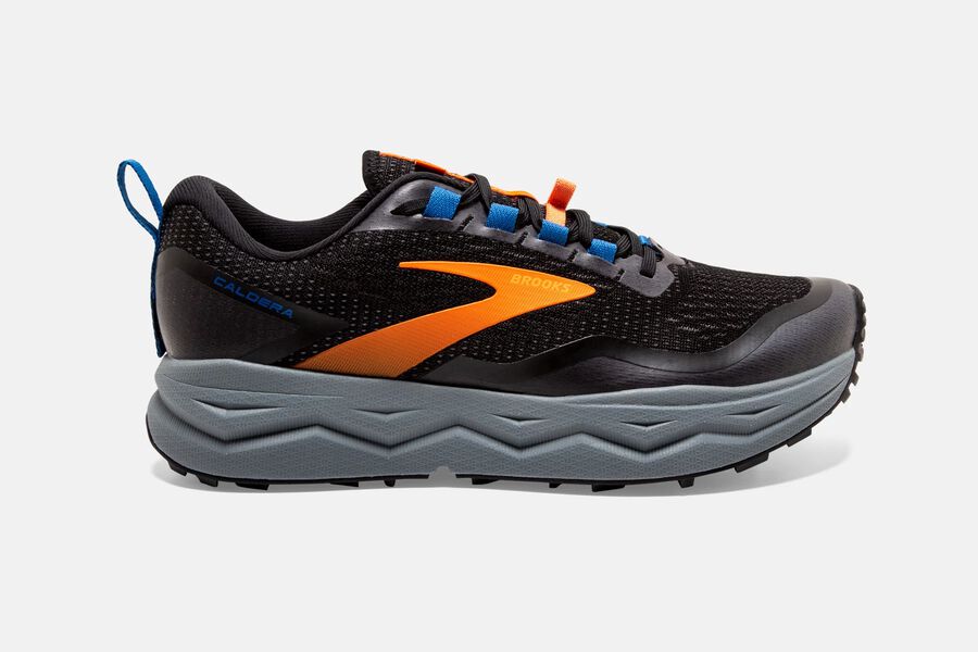 Brooks Caldera 5 Trail Running Shoes Mens - Black/Orange - HCSGI-1460